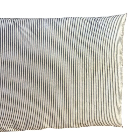 Vintage Handmade Feather Pillow Farmhouse Blue Ticking Used - Picture 16 of 16